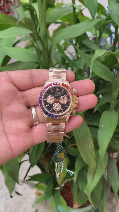 Rolex Cosmograph Daytona Rainbow Rose Gold Swiss ETA Firstcopy Watch