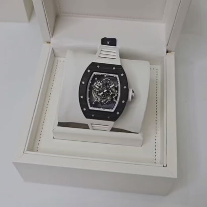 Richard Mille RM 055 Bubba Watson White Strap Semi Swiss Firstcopy Watch – Men's Luxury Replica