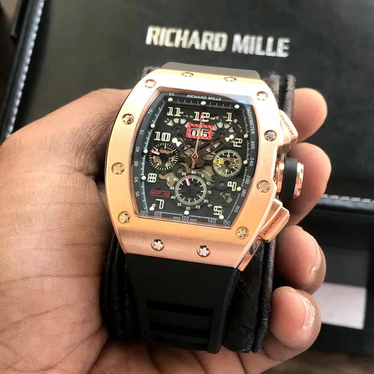 Richard Mille RM011-FM firstcopy RoseGold Black Dial Swiss Automatic Men’s Watch