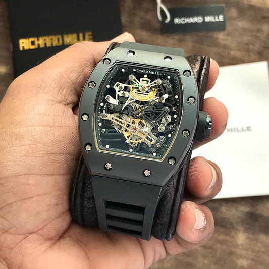 Richard Mille RM57 firstcopy Tourbillon Full Black Skeleton Automatic Men’s Watch