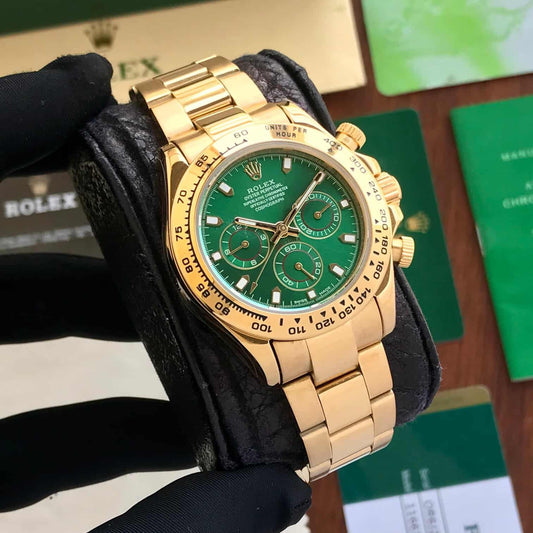 Rolex Cosmograph Daytona Gold & Green Dial Japanese Automatic Mens Watch firstcopy