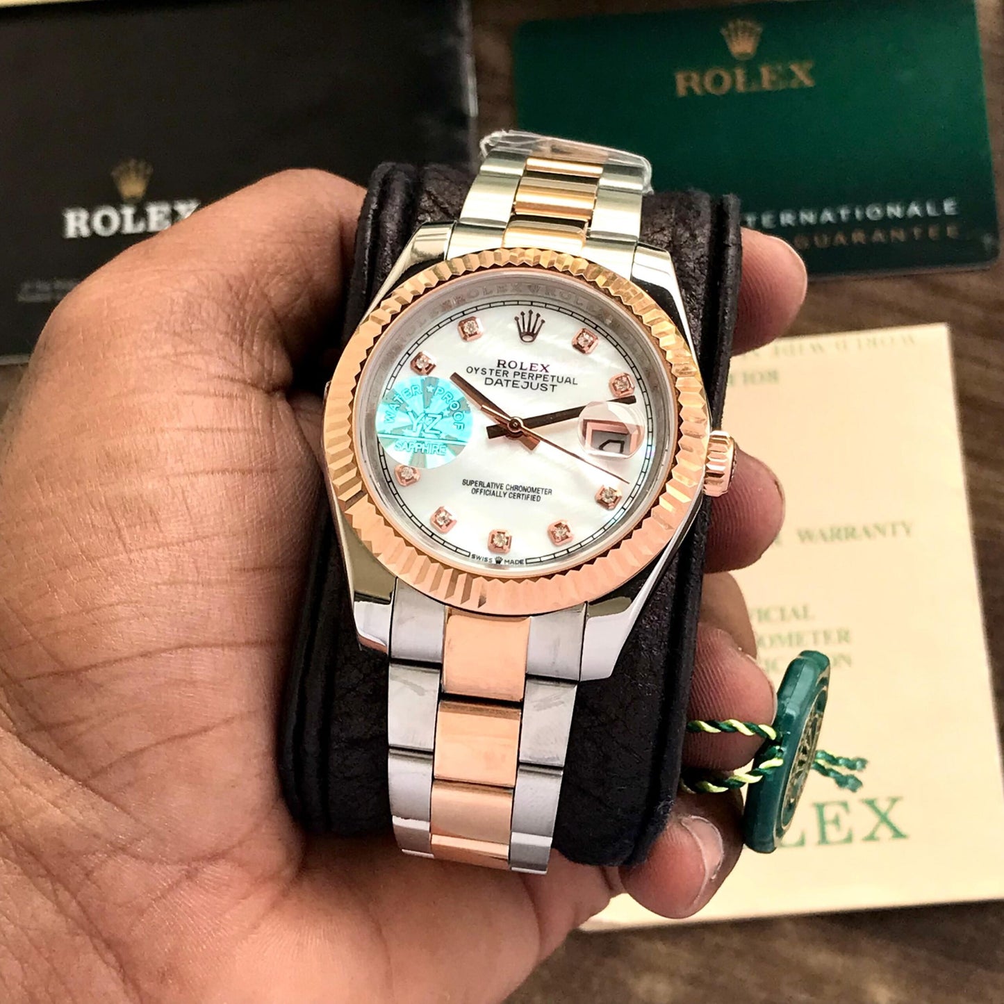 Rolex Datejust 41 Diamond Numbers Two Tone Automatic Mens Watch firstcopy