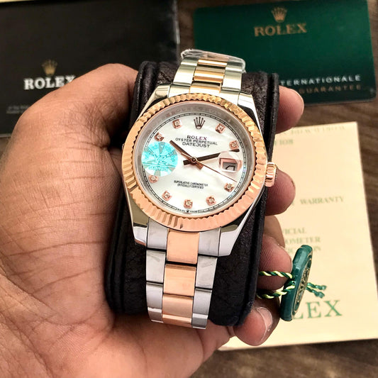 Rolex Datejust 41 Diamond Numbers Two Tone Automatic Mens Watch firstcopy