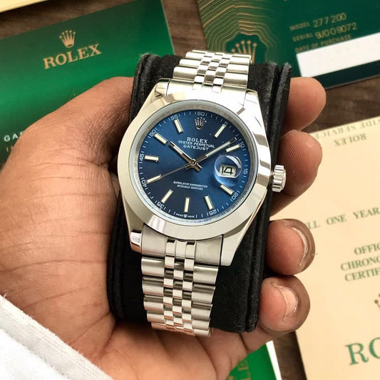 Rolex Datejust 41 Stainless Steel Silver Tone Blue Dial Japanese Automatic Mens Watch firstcopy