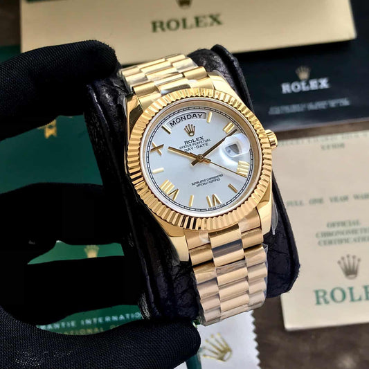 Rolex Day-Date 40 Gold Tone White Dial Swiss ETA Automatic firstcopy Watch