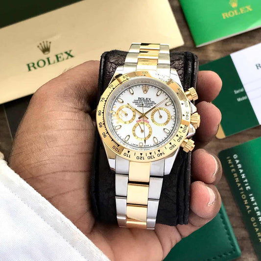 Rolex Daytona Two Tone White Dial Automatic Mens Watch firstcopy
