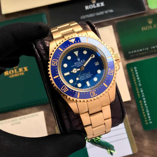 Rolex Deepsea Premiums 43 Gold Blue Dial Automatic Mens Watch firstcopy