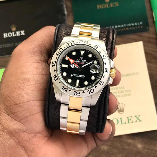 Rolex Explorer Two Tone Black Dial Stainless Steel Automatic firstcopy Watch