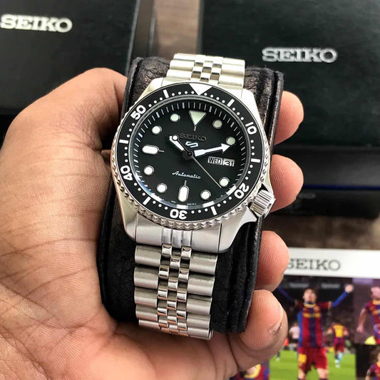 Seiko 5 Sports firstcopy Black Bezel Grape Jubilee Chain Automatic Men’s Watch