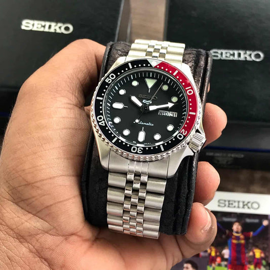 Seiko 5 Sports firstcopy Black Grape Automatic Jubilee Chain Men’s Watch