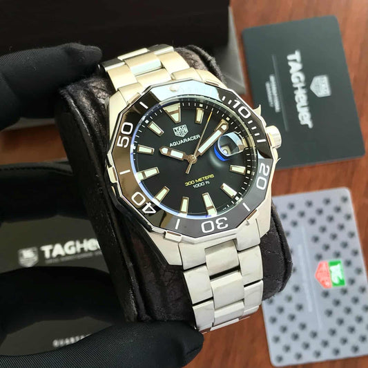 Tag Heuer Aquaracer Stainless Steel Black Dial 300M Automatic Mens Watch firstcopy