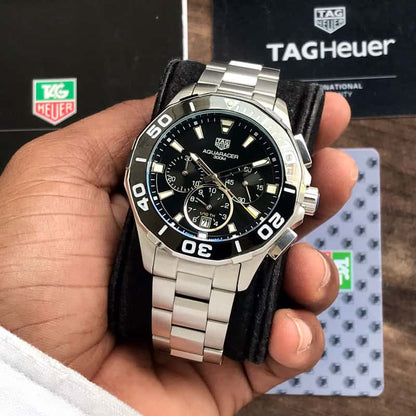 Tag Heuer Aquaracer Stainless Steel Black Dial Master Quality Mens Watch firstcopy