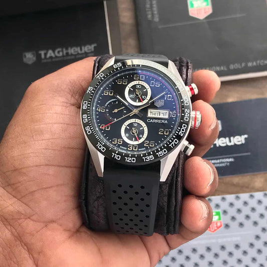 Tag Heuer Carrera Steel & Ceramic Automatic Black Fiber Mens Watch firstcopy