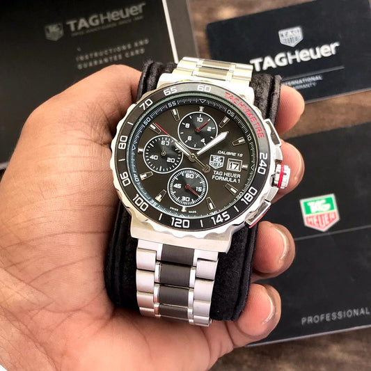 Tag Heuer Formula 1 43mm Stainless Steel Quartz Chronograph Mens Watch firstcopy