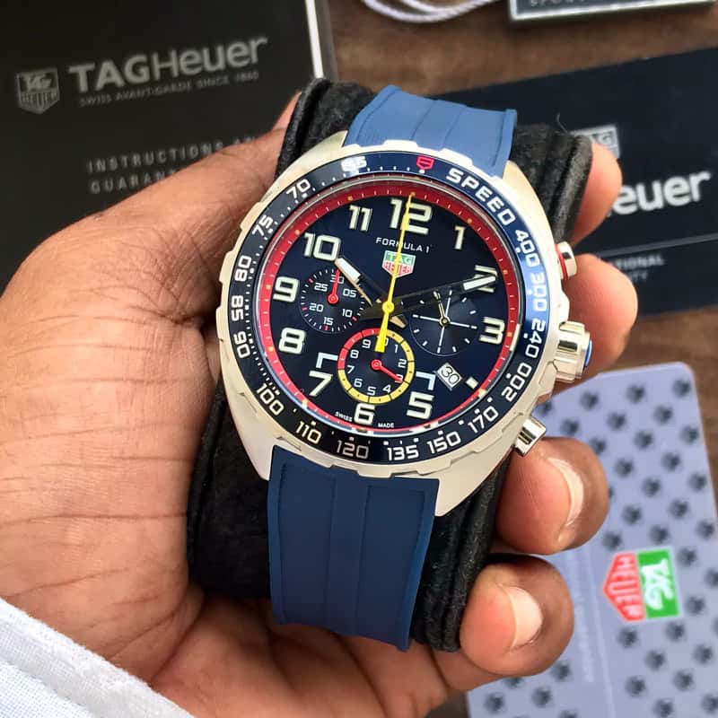 Tag Heuer Formula 1 Red Bull Racing Blue Rubber Belt Firstcopy Replica Watch