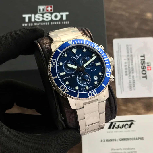 Tissot Seastar 1000 Chronograph Silver Blue Dial Authentic firstcopy Watch