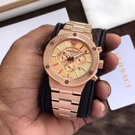 Versace Chronograph VEZ900421 Rosegold Dial Mens Watch firstcopy