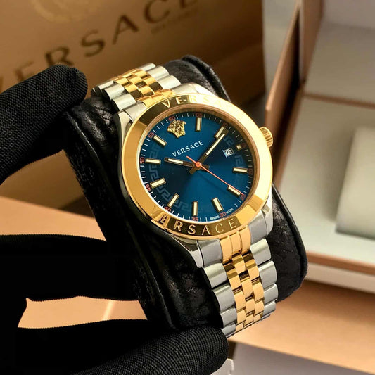 Versace VEVK00520 Blue Dial Stainless Steel Analog Mens Watch firstcopy